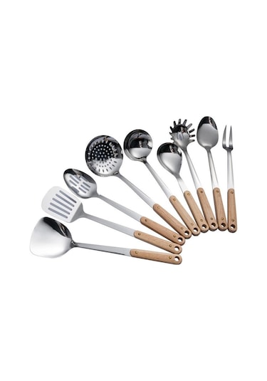 Hanyang Paslanmaz Çelik Spatula Mutfak Eşyaları Ahşap Saplı Spatula Mutfak Pişirme Spatula 304-d Sanded