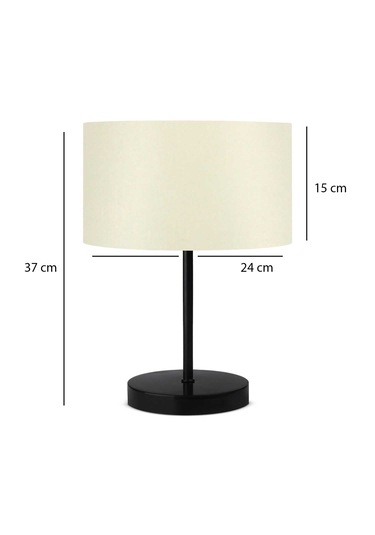 Homing Krem Kumaş Metal Gövdeli Abajur Ayd-2849 Krem