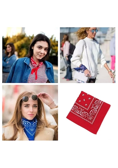 Melek Kare Bandana Fular Beyaz