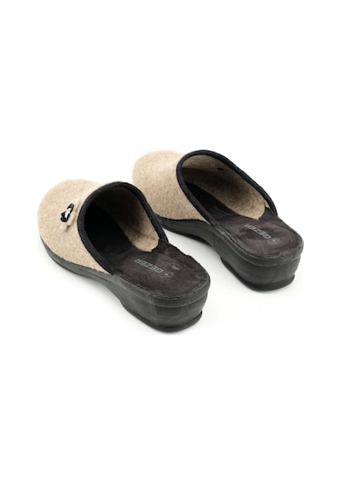 Gezer Kışlık Ev Bahçe Yüksek Topuk Kadın Terlik Gt1kzm.15444.01.012.0c Bej