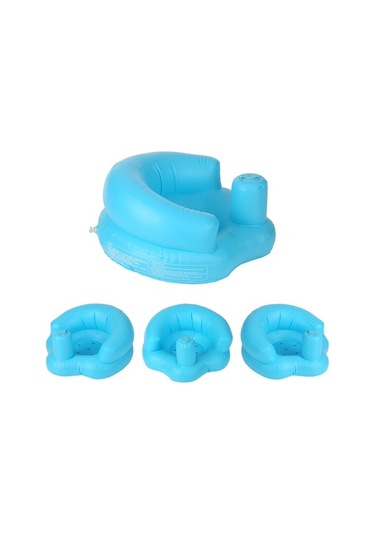 Pazly Şişme Bebek Sandalyesi Taşınabilir Çocuk Kanepe Güvenlik Eğitim Sandalyesi Bebek Arabası Oyun, Banyo, Zemin, Plaj, Havuz Kenarı İçin Pvc Mavi