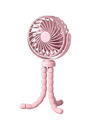 Maiyame F3 Pembe Cep Fanı, 360 Döner, 3 Hızlı, Açıkçası Lambalı, 800mah Pil, Bebek Arabası/üstüne Asılabilir, Masaüstü Tripod Fanı