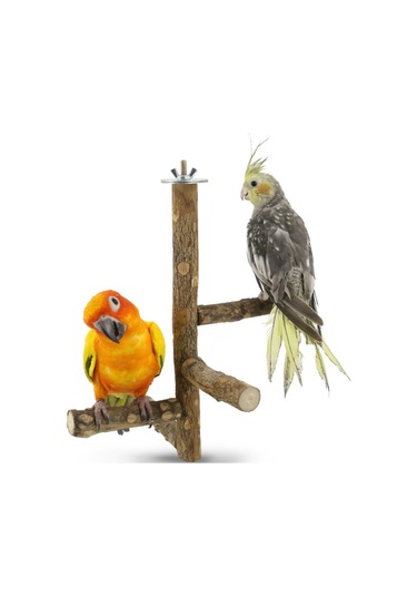 Gajeena Kuş Kafesi Aksesuarı: Doğal Biber Ağacı Kuş Konaklama Çubuğu, Tırnak Ve Diş Taşlama Oyuncaklı Kuş Perçesi