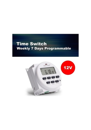 Pazly Zamanlayıcı Sınotımer Röle Programlanabilir Kontrolü Haftalık Gün Dijital Beyaz Anahtarı 7 12v - Pd