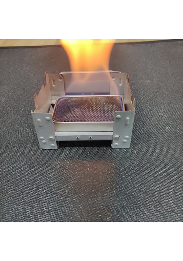 Kosona Stainless Steel Mini Alkol Ocağı Seti: Tasarrufcu Adet 2.1 Küçük Adalar Ofeni + Katlanabilir Isıtıcı Gümüş