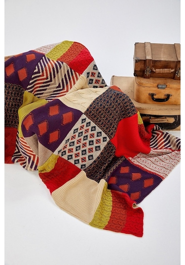 Peraluna Özel Tasarım Patch Tv Battaniyesi 114X168 Cm-114 X 168 Karışık