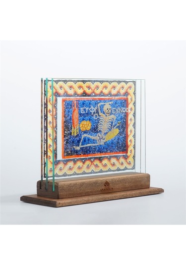 Neşeli İskelet Mozaiği 3 Boyutlu Dekoratif Cam Obje