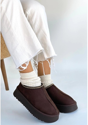 Biçomi Foyk Kahverengi Süet Bot Çok Renkli