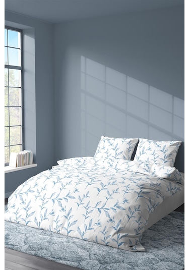 Zeynep Tekstil Ocean Pamuklu Çift Kişilik Çarşafsız Nevresim ve Yastık Kılıfı Seti Mavi