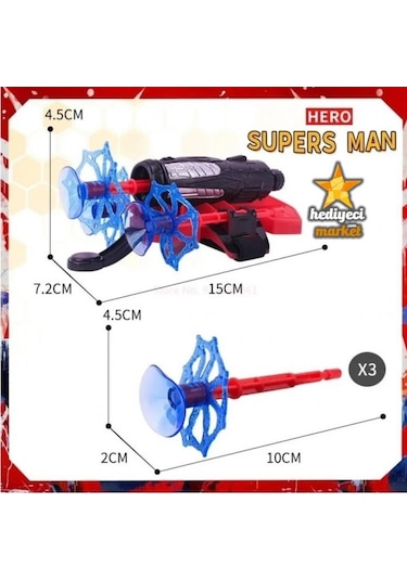 Super Hero Örümcek Adam Ağ Fırlatan Vakumlu Ok Atan Eldiven
