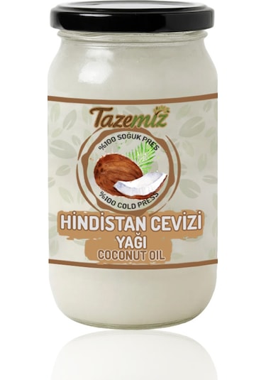 Tazemiz Soğuk Sıkım Hindistan Cevizi Yağı 1 L