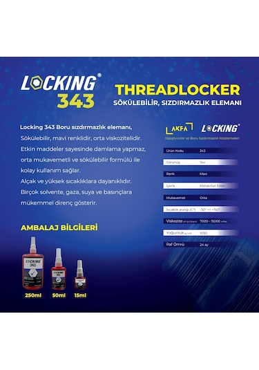 Locking 343 Sıvı Conta 50 Ml