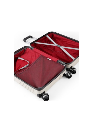 Ççs 5239 Polipropilen Büyük Boy Valiz Beyaz-antrasit Beyaz - Antrasit