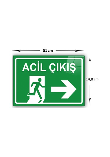 Decorita Cam Yönlendirme Levhası | Acil Çıkış - Doğu