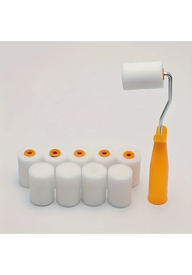 Cordial 10 Adet 2 İnç Sünger Rulo Fırça Seti - Uzun Saplı Dayanıklı Duvar Boyama Aletleri