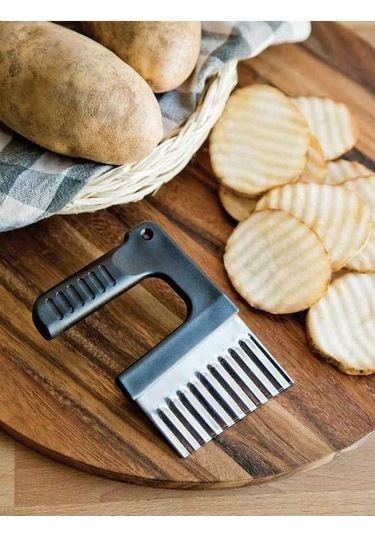 Createtech Küçük Dalgalı Çelik Dilimleyici - 4 İnç Bıçak Dalgalı Dilimleyici