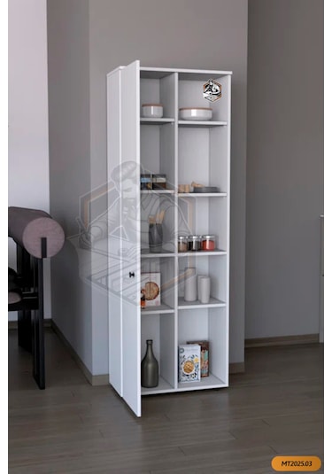Tamamı Mdf Tek Kapaklı Ve Açık Raflı Çok Amaçlı Mutfak Dolabı/kav