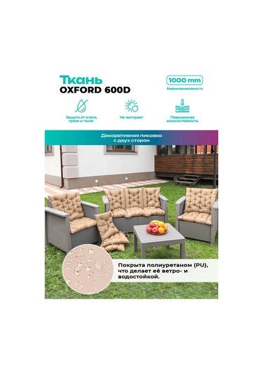 Bio-line 44x44 Cm Bahçe Mobilyası, Sandalye Ve Koltuk İçin Yastık 144268661 Bej