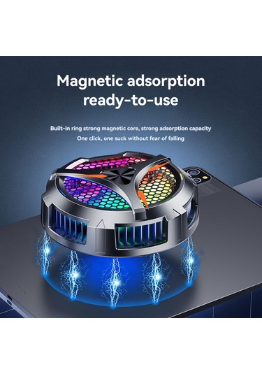 Vkemall X42 Manyetik Yarı İletken Soğutucu - Büyük Alanlı Led Ekranlı Hızlı Soğutma Siyah