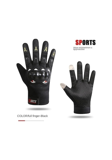 Padalink Motosiklet Sürücü Eldiveni: Kayganlık Önleyici, Koruyucu, Dayanıklı Dokunmatik Ekran Uyumlu Siyah Tam Fonksiyonlu Eldiven