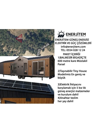 Enerjitem Tiny House,balıkesir Bigadiç'te Arsa,5 Kw Güneş Enerji