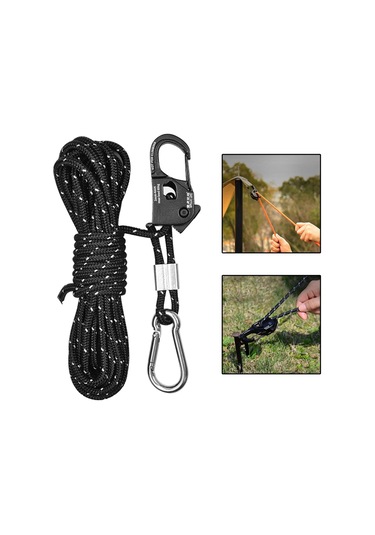 Suntek 4mm Çadır Adam Halat Taşınabilir Kılavuz Siyah Siyah