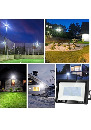 100w 9000 Lümen 6500k Beyaz Işık Led Projektör-5 Adet