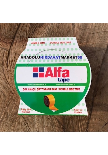 ALFA ÇİFT TARAFLI HALI BANDI 48MM 20MT BANT GÜÇLÜ BANT