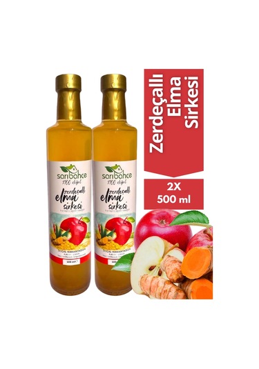 Zerdeçallı Elma Sirkesi 500 Ml 2'li Paket - Organik Doğal Fermantasyon