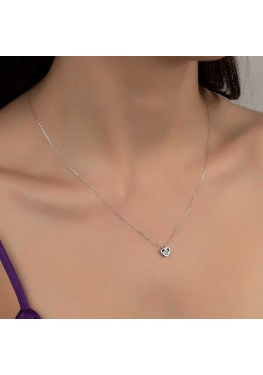 Swarovski Taşlı Gümüş Kalp Kadın Kolye (551180665)