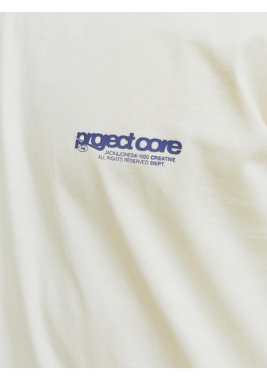 Jack & Jones Erkek Gögüs Ve Sirt Baskili Tişört - Union - 12273442 Sweet Corn Çok Renkli