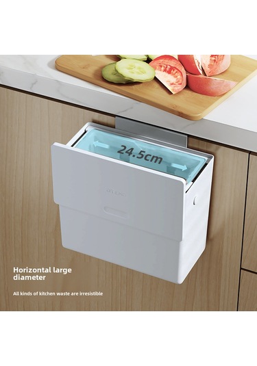 Geeroyoo Duvar Monteli 6l Çöp Kutusu - Delme Yok, Kapaklı, Duvar/kapı Uyumlu, Ev, Mutfak, Banyo İçin Dayanıklı Plastik Atık Kutusu