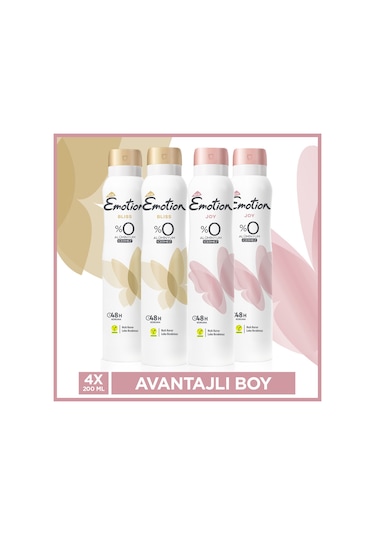 Emotion Bliss + Joy Kadın Sprey Deodorant 4 x 200 ML