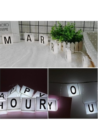 Zmc Bilişim 10lu Lightbox Işıklı Harf Mesaj Panosu Dekoratif Harf Işık Zinciri