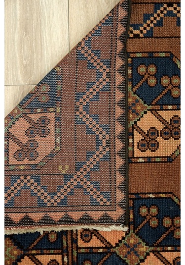 Konya El Dokuma Halı - Yün Üstü Pamuk - Leh1171 Kahverengi