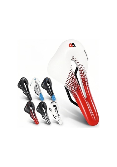 Ximistore9 Ergonomik Yolluk Bisiklet Saddle - Yüksek Esnek, Konforlu, Havalandırmalı, Baskı Dağıtıcı Kırmızı-beyaz Çok Renkli