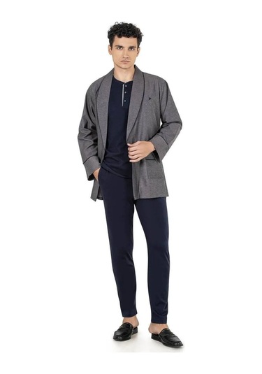 Pierre Cardin 5610 Erkek Çeyizlik Rop Pijama Takım-lacivert Lacivert