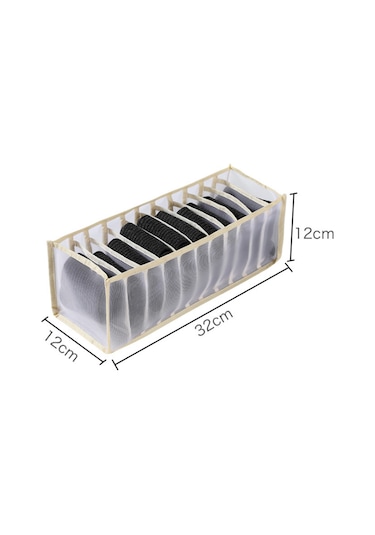 Qingmipy Katlanır Çamaşır Organizatörü - İç Çamaşırı, Sütyen Ve Çorap Düzenleyici Pratik Saklama Çekmecesi Beyaz