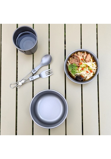 Xindoker Kamp Ti Kase 400ml, Yemek Tadini Korur, Sağlıklı Ve Çevre Dostu, Çakılabilir Tasarım, 1 Adet