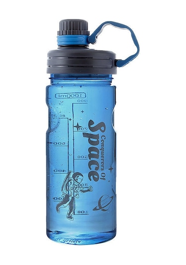 Mufunye 2000ml Starlit Mavi Spor Su Bardağı - Taşınabilir Outdoor Antreman Kamp Hiking Kullanıma Uygun Dayanıklı Plastik Matara Mavi