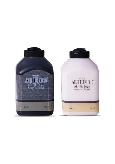 Artdeco Akrilik Boya 500ML Beyaz+500ML Siyah
