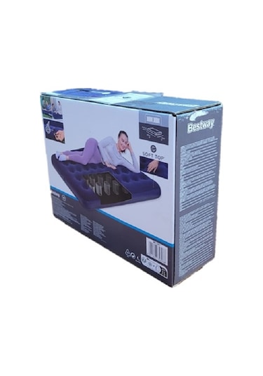 Bestway Pavillo 67287 Çift Kişilik Şişme Yatak Pompa 191x137x22 Mavi