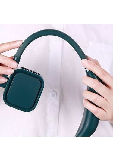 G2 Asılı Boyun Fan Açık Öğrenci Sporları Mini Usb Sessiz Fan 4000mah Kız Tozu 6183 Beyaz