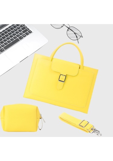 S176 Çok Fonksiyonlu Şarj Cihazı Ve Laptop Çantası 13.3 inch Goose Sarı