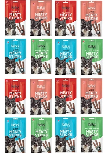 Meaty Sticks 4 Çeşit Karma Köpek Ödül Maması Seti 3x11gr 16'lı Paket