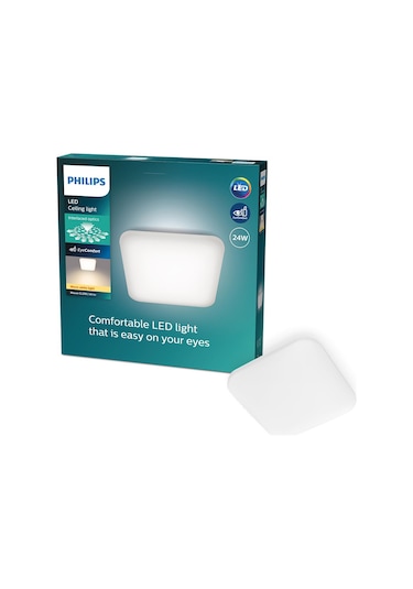 Philips Mauve Kare Tavan Lambası 24W 2700K Sarı Işık