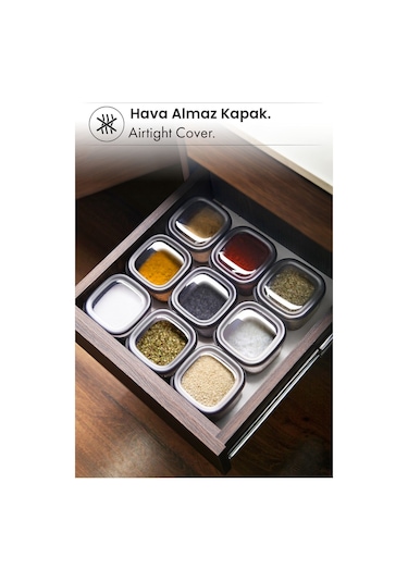 Kitchen Life 18'li Etiketli Square Kare Erzak Saklama Kabı Seti x6(550ml-1200ml-1750ml) Sert Kapaklı Kavanoz