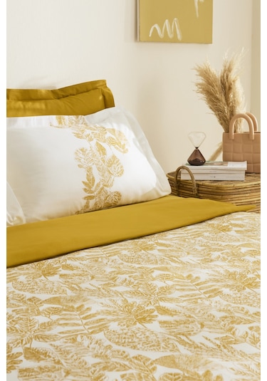 Karaca Home Orla %100 Pamuk Çift Kişilik Nevresim Takımı Sarı Sarı