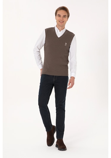 U.s. Polo Assn. Erkek Vizon Süveter 50318160-vr052 Vızon