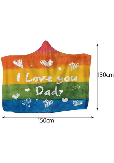 Homyl Kapüşonlu Battaniye Giyilebilir Şal Yatakhane Uyuklama Baba 130x150cm Çok Renkli